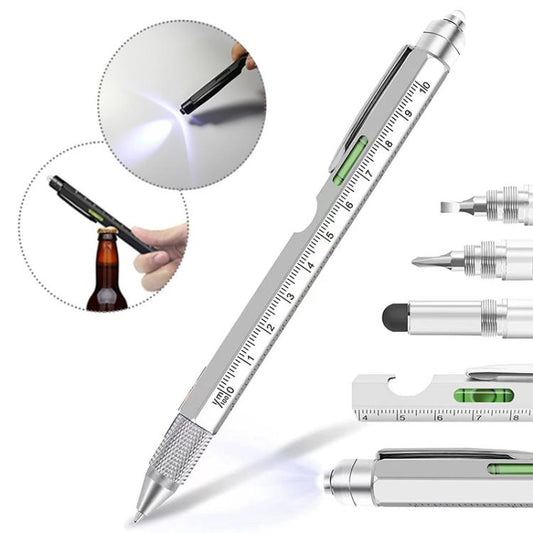 9-in-1 Multifunctional Tool Pen Bottle Opener Metal Ballpoint Pen
