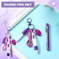 Multifunctional Nurse Ballpoint Pen Set with Flashlight Foldable Scissors Keychain