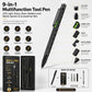 9-in-1 multifunction tool pen with LED light, stylus, ruler, bottle opener, bubble level.