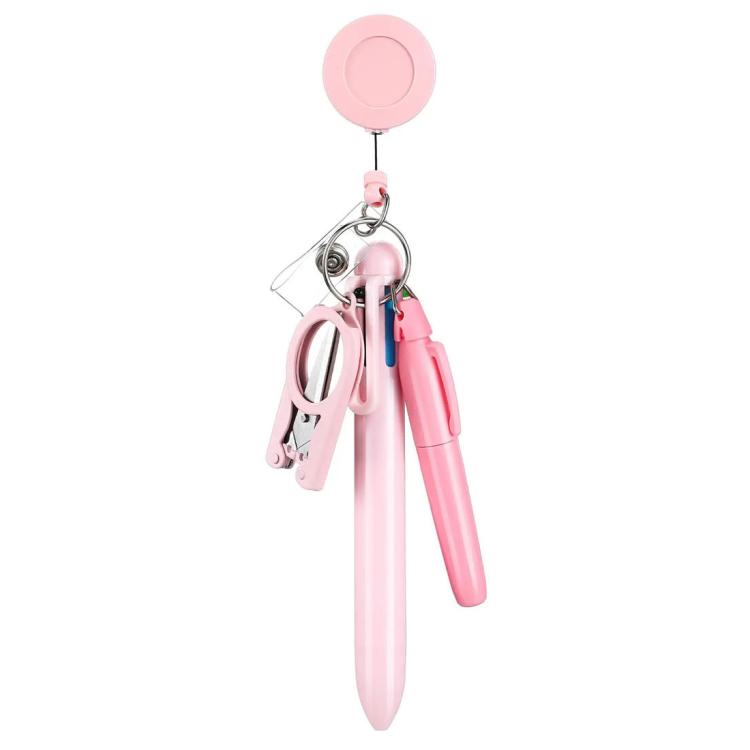 Macaron-style Nurse Pen Set with Retractable Badge Reel