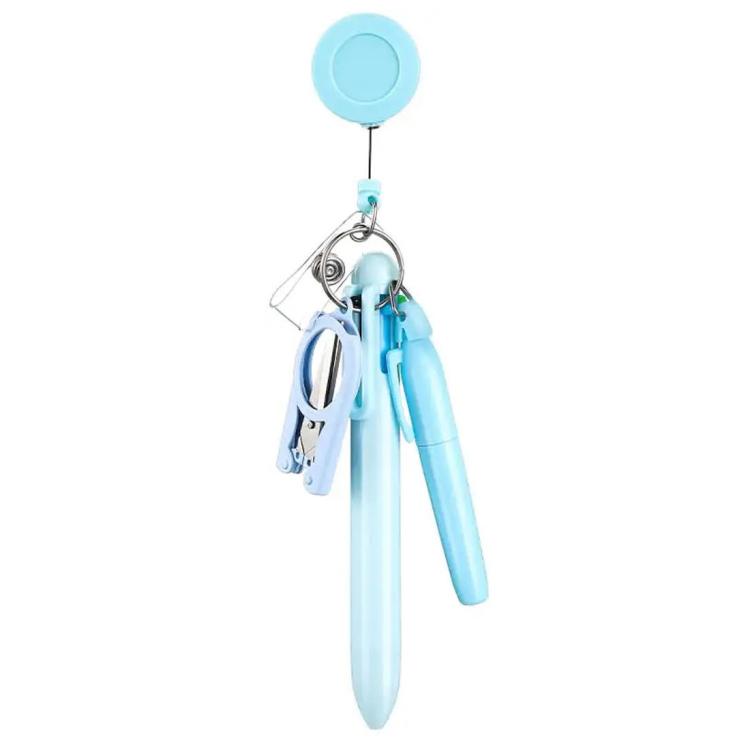 Macaron-style Nurse Pen Set with Retractable Badge Reel