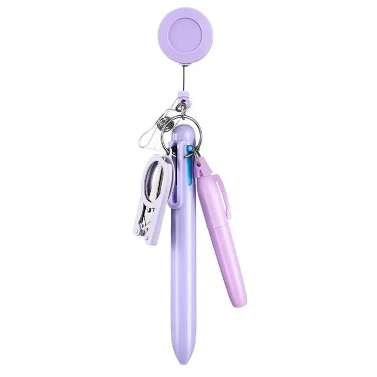 Macaron-style Nurse Pen Set with Retractable Badge Reel