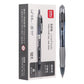 Retractable black gel pen with 0.5 mm smooth writing tip and clip