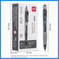 0.5mm retractable gel pen set, 12 pens, black ink, retail box with sizes