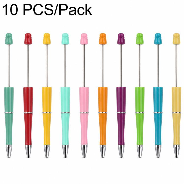 10 PCS/Set Creative DIY UV Electroplating Beaded Design Pen Bullet-tip Pen