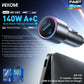 WK WP-C65 K-Captain Glowray 140W USB, Type-C Buck-Boost Fast Car Charger, WP-C65