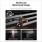 Magnetic car air vent phone mount with reinforced metal hook arms for vent mounting