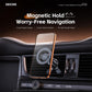 Magnetic car air vent phone mount clipped to dashboard vent with phone attached