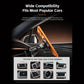Magnetic car air vent phone mount with adjustable clip holding a phone on a vent