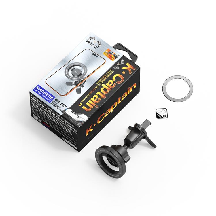 Car air vent magnetic phone mount kit with vent clip, ring magnet, and phone ring pieces