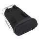 Black dust-proof tool bag with hook-and-loop tabs and rounded end
