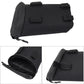 Black dust-proof tool bag with front strap and zip opening showing interior