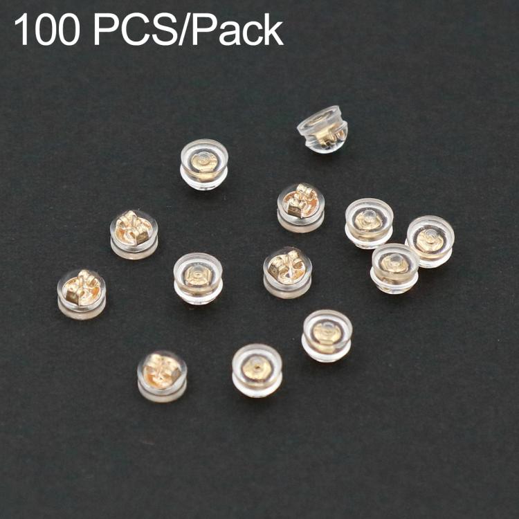 100 PCS/Pack Silicone Bullet Earring Backs Locking Safety Hamburger Earnuts