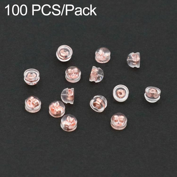 100 PCS/Pack Silicone Bullet Earring Backs Locking Safety Hamburger Earnuts