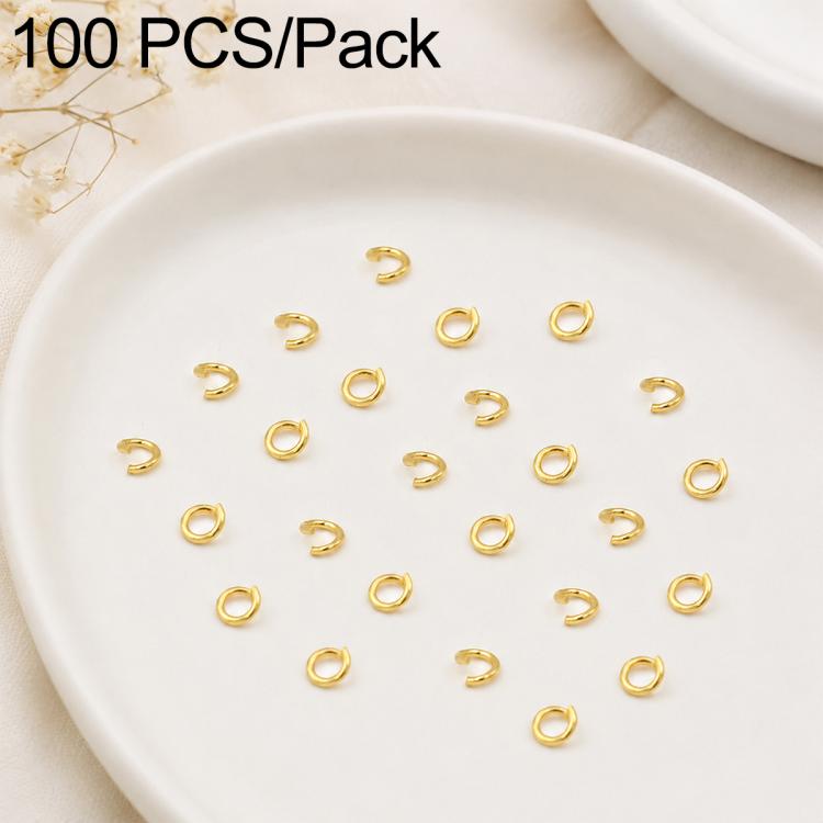 Gold open jump rings, small split loops for DIY jewelry making
