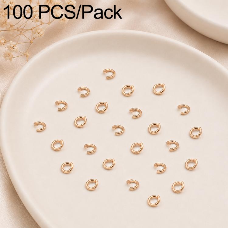 Rose gold open jump rings, small split loops for DIY jewelry making