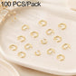 100-piece gold-tone open jump rings, small metal oval loops for jewelry making