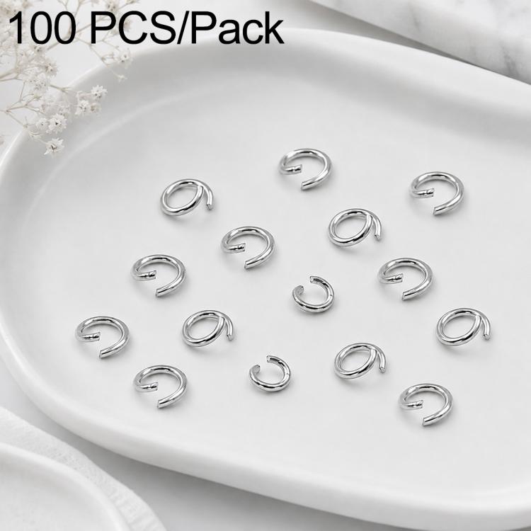 100-pack silver open jump rings, assorted sizes for DIY jewelry making