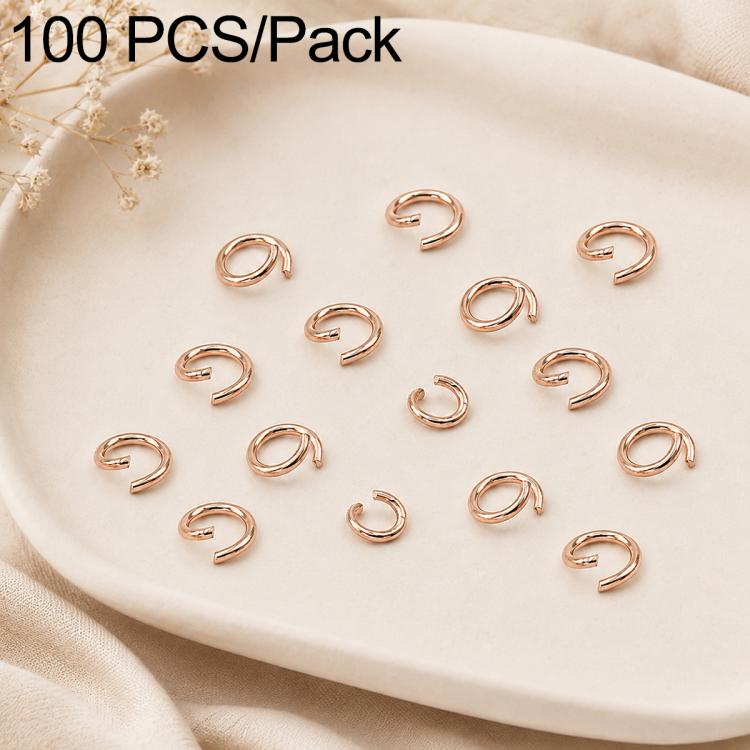 100-pack rose gold open jump rings, assorted sizes for DIY jewelry making