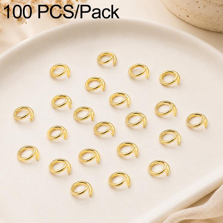 100-pack champagne gold open jump rings, assorted sizes for DIY jewelry making