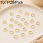 100-pack champagne gold open jump rings, small circular open loops for crafts