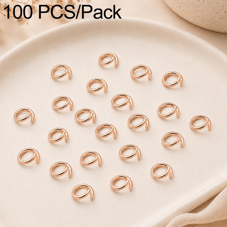 100-pack rose gold open jump rings, assorted sizes for DIY jewelry making