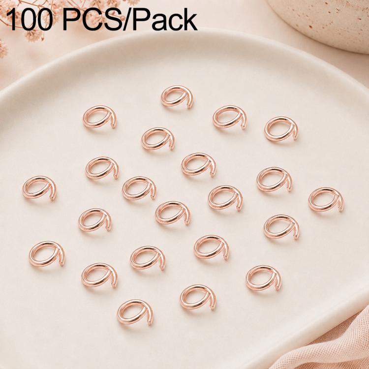 100-pack rose gold open jump rings, circular open loops for jewelry crafts