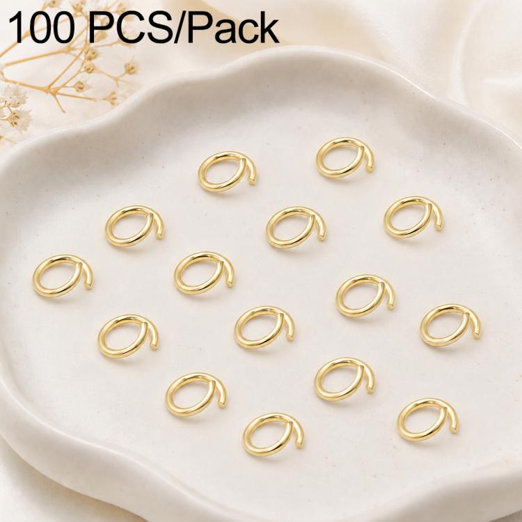 Gold-tone open jump rings with gaps, 100-piece pack for DIY craft jewelry