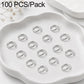 Silver-tone open jump rings, flat-cut loop style, 100-piece pack for jewelry making