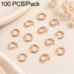 Rose gold open jump rings set, 100 pcs pack, split loop connectors for jewelry making