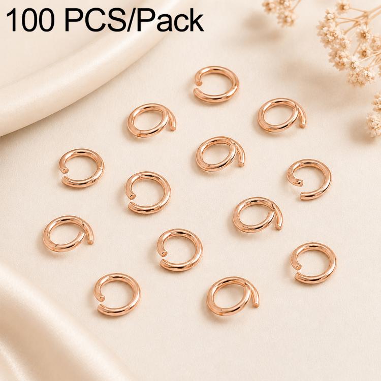 Rose gold open jump rings set, 100 pcs pack, split loop connectors for jewelry making
