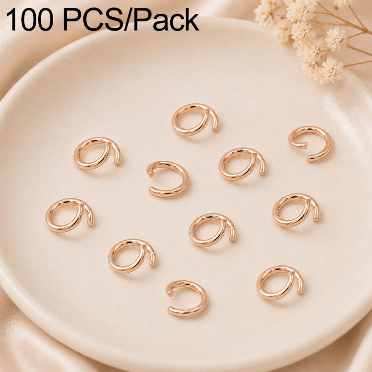 Champagne gold open jump rings set, 100 pcs pack, round split loops for DIY jewelry