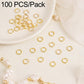 Gold open jump rings set, small round loops for DIY jewelry making, 100-pack