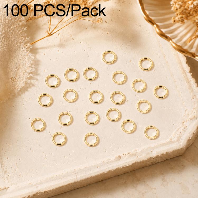 Gold open jump rings, small metal rings with open loops for DIY jewelry, 100-pack