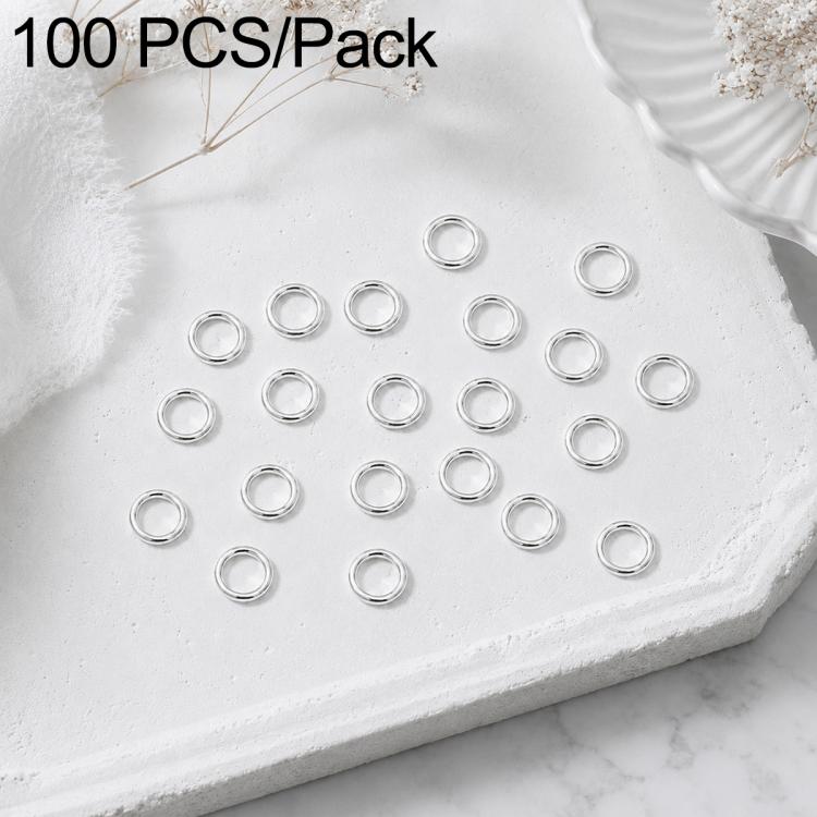 Silver open jump rings, 100-piece pack of small split loops for DIY jewelry