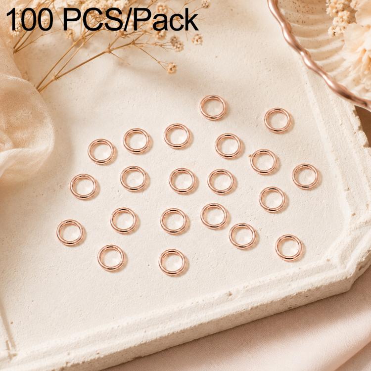 Rose gold open jump rings, 100-piece pack of small split loops for DIY jewelry