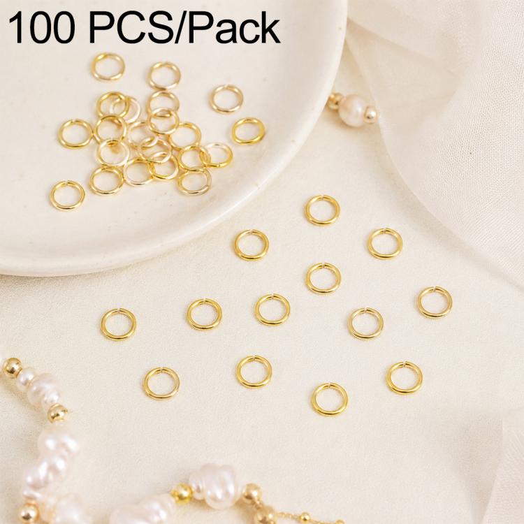 Gold open jump rings, 100-piece pack of small split loops for DIY jewelry