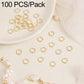 Gold open jump rings, 100-piece pack of small split loops for DIY jewelry