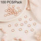 Rose gold open jump rings, 100-piece pack of small split loops for DIY jewelry