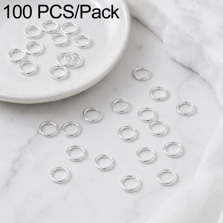 100 PCS/Pack Open Jump Ring for DIY Craft Jewelry Making, Flat-Cut Loop 0.8x6mm, Flat-Cut Loop 0.8x7mm, Flat-Cut Loop 0.9x6mm, Flat Open Loop 1.0x8mm, Flat-Cut Loop 1.2x8mm, Flat-Cut Loop 1.2x10mm