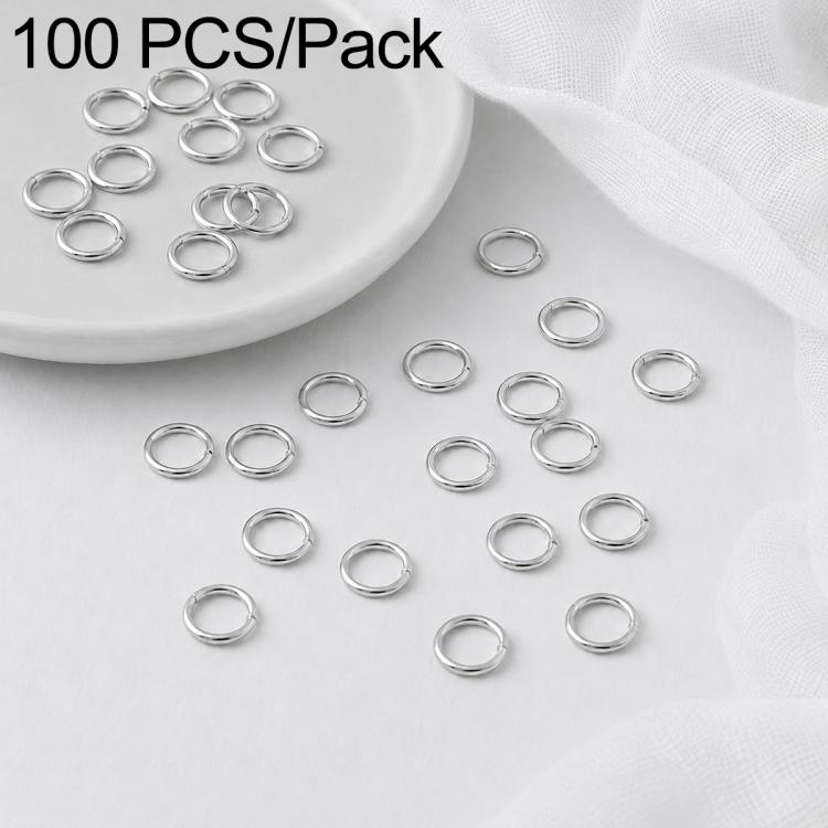 100 PCS/Pack Open Jump Ring for DIY Craft Jewelry Making, Flat-Cut Loop 0.8x6mm, Flat-Cut Loop 0.8x7mm, Flat-Cut Loop 0.9x6mm, Flat Open Loop 1.0x8mm, Flat-Cut Loop 1.2x8mm, Flat-Cut Loop 1.2x10mm
