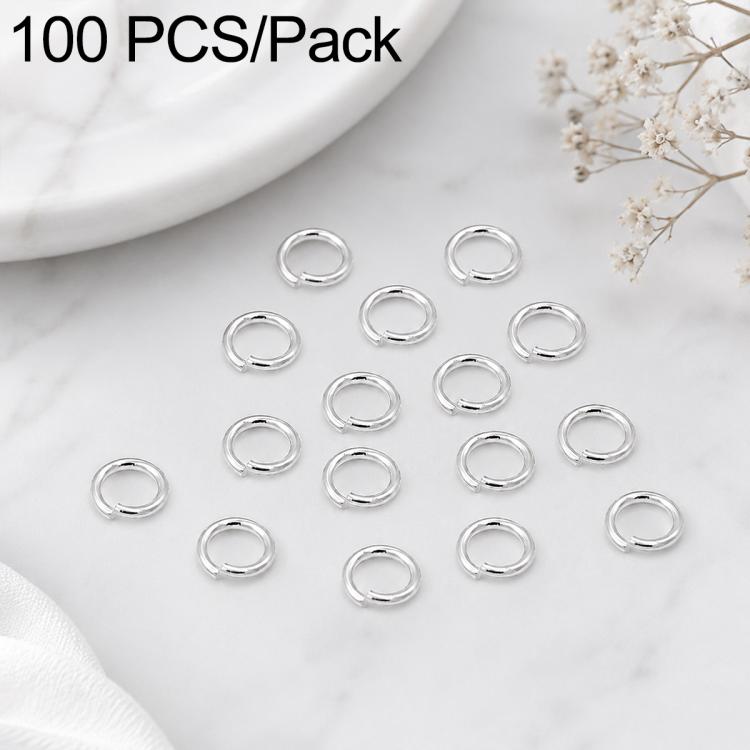 100 PCS/Pack Open Jump Ring for DIY Craft Jewelry Making, Flat-Cut Loop 0.8x6mm, Flat-Cut Loop 0.8x7mm, Flat-Cut Loop 0.9x6mm, Flat Open Loop 1.0x8mm, Flat-Cut Loop 1.2x8mm, Flat-Cut Loop 1.2x10mm