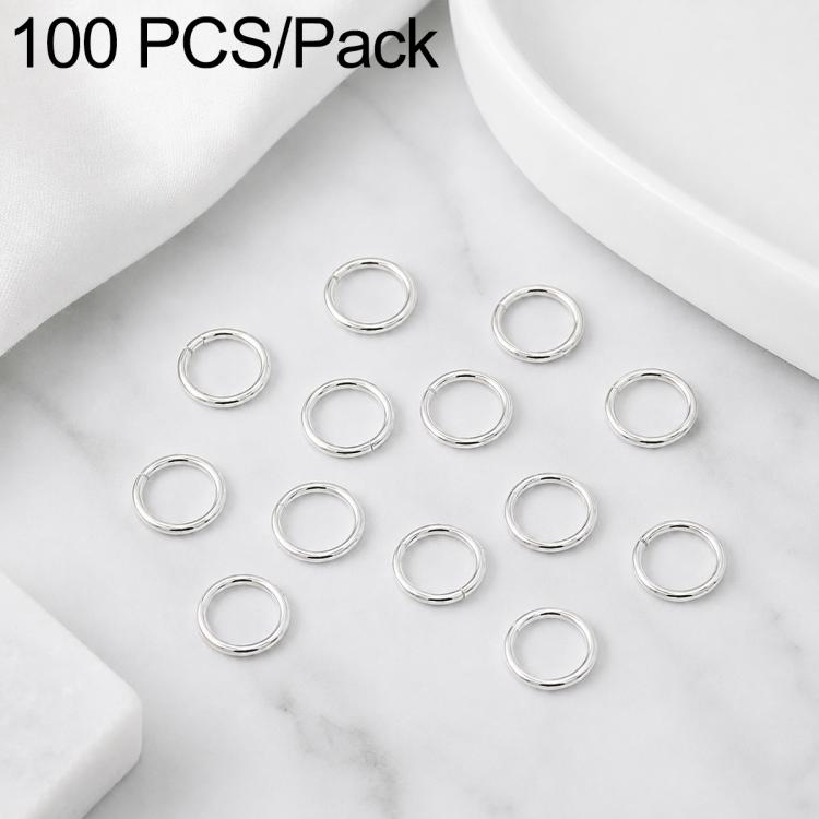 100 PCS/Pack Open Jump Ring for DIY Craft Jewelry Making, Flat-Cut Loop 0.8x6mm, Flat-Cut Loop 0.8x7mm, Flat-Cut Loop 0.9x6mm, Flat Open Loop 1.0x8mm, Flat-Cut Loop 1.2x8mm, Flat-Cut Loop 1.2x10mm