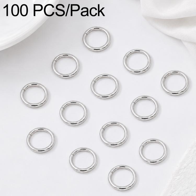 100 PCS/Pack Open Jump Ring for DIY Craft Jewelry Making, Flat-Cut Loop 0.8x6mm, Flat-Cut Loop 0.8x7mm, Flat-Cut Loop 0.9x6mm, Flat Open Loop 1.0x8mm, Flat-Cut Loop 1.2x8mm, Flat-Cut Loop 1.2x10mm