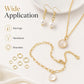 Gold jump rings used for earrings, necklaces, and bracelets with linked chains
