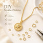 Gold open jump rings and necklace chain for DIY pendant necklace making