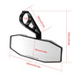 UTV center rear view mirror with mounting bracket, shown with size measurement diagram