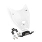 Transparent headlight guard cover with mounting hardware and screws