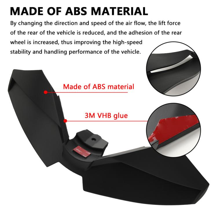 Motorcycle front winglet with ABS construction and 3M VHB adhesive shown