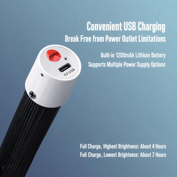 Car Repair Outdoor Multifunctional Portable Flexible LED Work Light, White Light, Multi-mode RGB